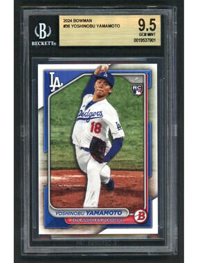 2024 Bowman #36 Yoshinobu Yamamoto Dodgers Rookie Card (RC) BGS 9.5 Gem Mint